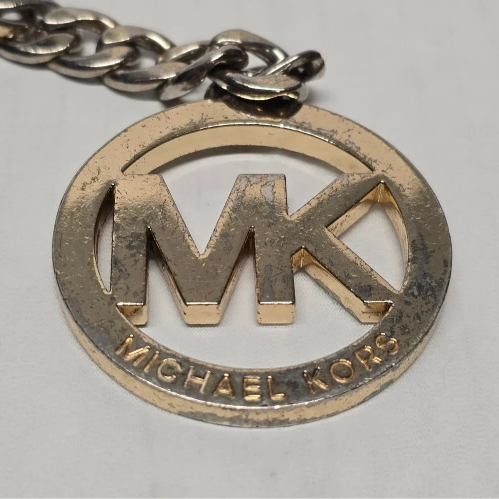 Michael Kors Python Snakeskin Embossed Leather Black Chain Hand Bag Boho Chic